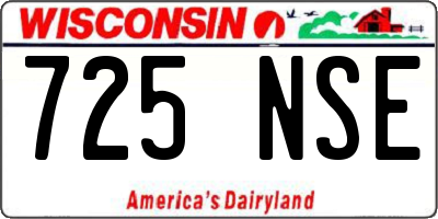 WI license plate 725NSE