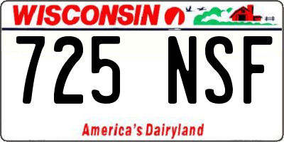 WI license plate 725NSF