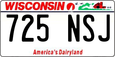 WI license plate 725NSJ