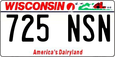 WI license plate 725NSN