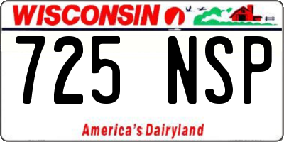 WI license plate 725NSP