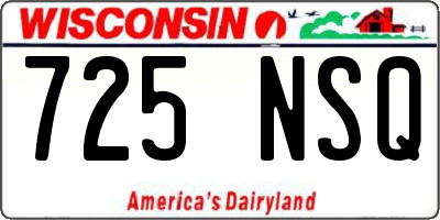 WI license plate 725NSQ