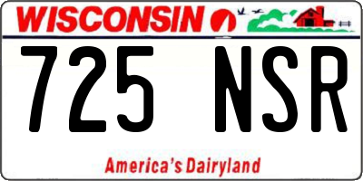 WI license plate 725NSR