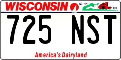 WI license plate 725NST