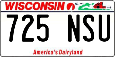 WI license plate 725NSU