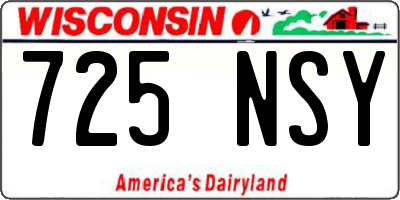 WI license plate 725NSY