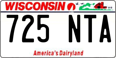 WI license plate 725NTA