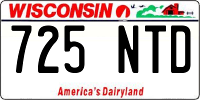 WI license plate 725NTD