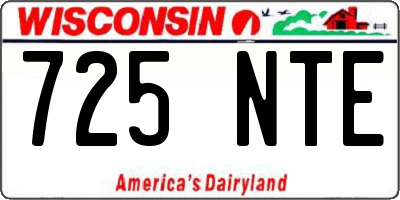 WI license plate 725NTE