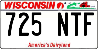 WI license plate 725NTF