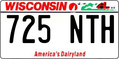 WI license plate 725NTH