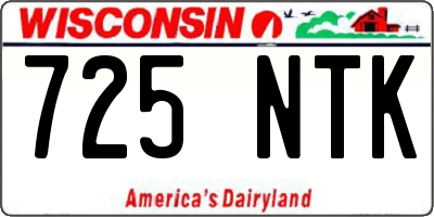 WI license plate 725NTK