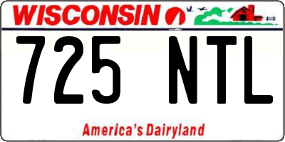 WI license plate 725NTL