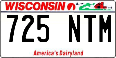 WI license plate 725NTM
