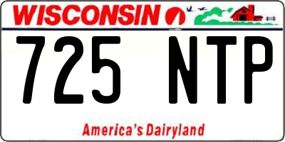 WI license plate 725NTP