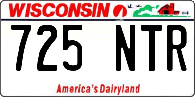 WI license plate 725NTR