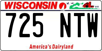WI license plate 725NTW