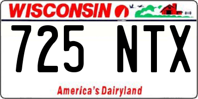 WI license plate 725NTX