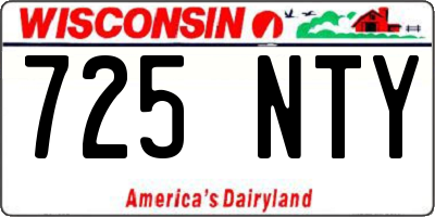 WI license plate 725NTY
