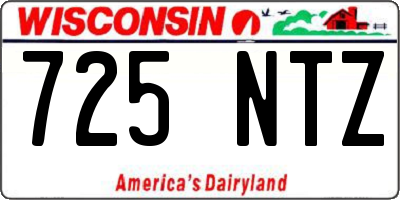 WI license plate 725NTZ