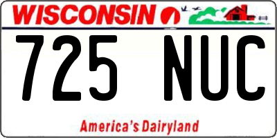 WI license plate 725NUC