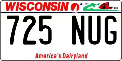 WI license plate 725NUG