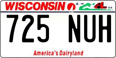 WI license plate 725NUH