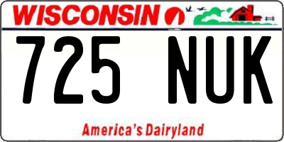 WI license plate 725NUK