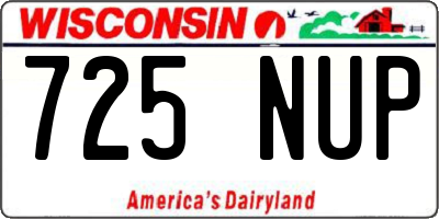 WI license plate 725NUP