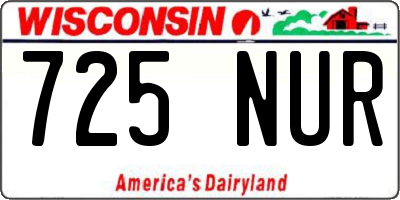 WI license plate 725NUR