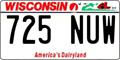 WI license plate 725NUW
