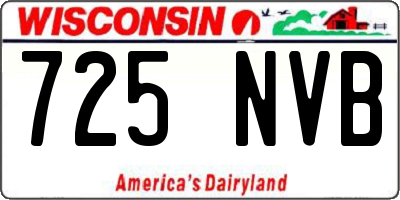 WI license plate 725NVB