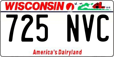 WI license plate 725NVC