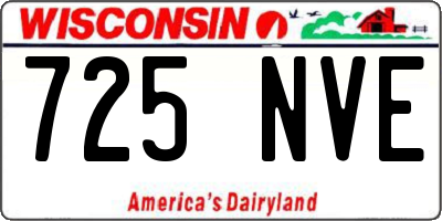 WI license plate 725NVE