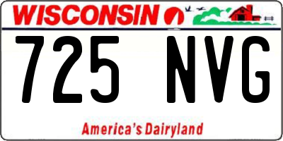 WI license plate 725NVG