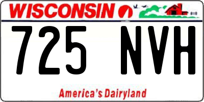 WI license plate 725NVH