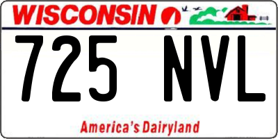 WI license plate 725NVL