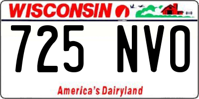 WI license plate 725NVO