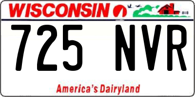 WI license plate 725NVR