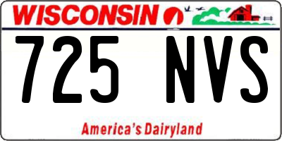 WI license plate 725NVS