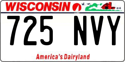 WI license plate 725NVY