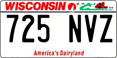 WI license plate 725NVZ