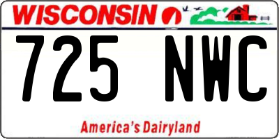 WI license plate 725NWC