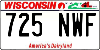 WI license plate 725NWF