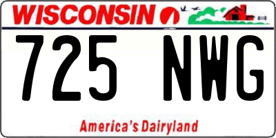 WI license plate 725NWG