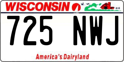 WI license plate 725NWJ
