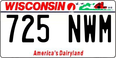 WI license plate 725NWM