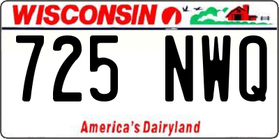 WI license plate 725NWQ