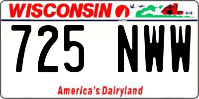 WI license plate 725NWW