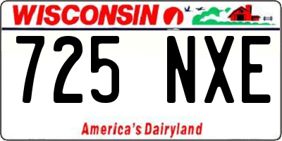 WI license plate 725NXE